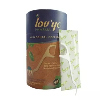 Зубная нить со вкусом мяты Lovyc