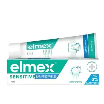 Зубная паста Sensitive Gentle White 75 мл - для чувствительных зубов, бережное и тщательное удаление пятен, Elmex