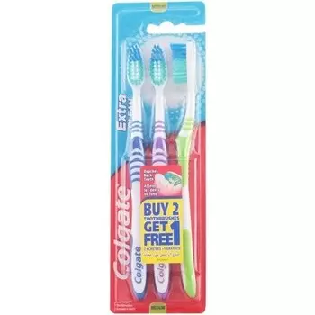 Зубная щетка Colgate Extra Clean Medium — упаковка из 2 + 1 шт.