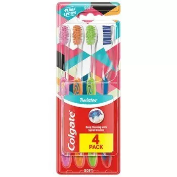 Зубная щетка Colgate Twister Limited Edition, мягкая, 4 шт.