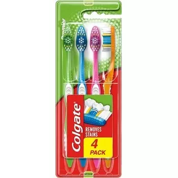 Зубная щетка Premier Clean, 4 упаковки, белая, Colgate
