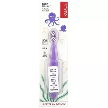 Зубная щетка RADIUS Totz 18+ месяцев Extra Soft Purple Sparkle 1 Зубная щетка