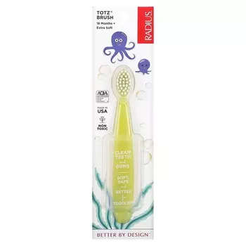 Зубная щетка RADIUS Totz 18 месяцев + зубная щетка Extra Soft Yellow 1