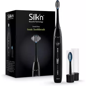 Зубная щетка Sonicyou Black Sonic со сроком службы батареи 300 дней, Silk'N