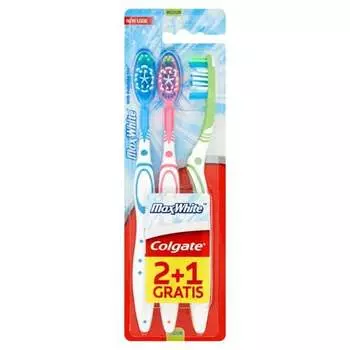 Зубная щетка среднего размера, 3 шт. Colgate, MaxWhite
