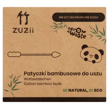 Zuzii Bamboo бамбуковые ватные палочки, две разные насадки, 100 шт./1 коробка