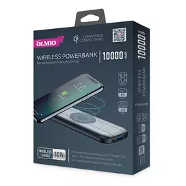 АКБ портативный 10000mAh черный Olmio QW-10 QC 3.0 Type-C