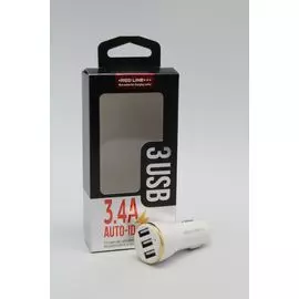 АЗУ 3 USB 2A+1A Red Line