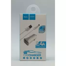 АЗУ micro USB 2.4A +2USB HOCO Z12