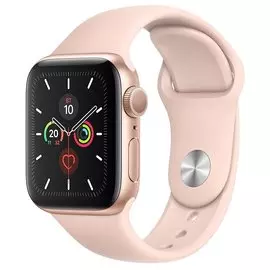 Часы Apple Watch Series 5 44mm алюминий золотистый спортивный ремешок розовый песок GPS