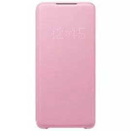 Чехол книжка Samsung G985 Galaxy S20+ розовый Smart LED View Cover EF-NG985PPEGRU