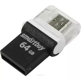 Flash USB 64 Gb SmartBuy OTG Poko black