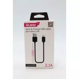 Кабель micro-USB (CA-101) 2 метра Olmio черный