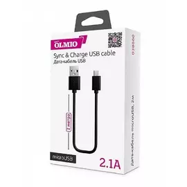 Кабель micro-USB (CA-101) Olmio 2,1A черный