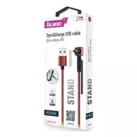 Кабель micro-USB (CA-101) Olmio 2.1A Stand красный