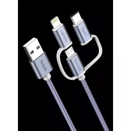 Кабель micro-USB/Lightning/Type-C Olmio 2.1A текстильная оплетка