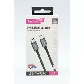 Кабель Type-C/Type-C Partner черный 3,0
