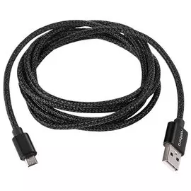 Кабель Type-C/USB Auzer в тканевой оплетке черный