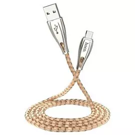 Кабель Type-C/USB Hoco U56 металлическая оплетка золотой