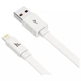 Кабель USB IPhone 5/IPad mini Lightning Hoco X9 плоский белый