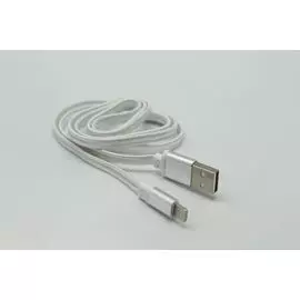 Кабель USB IPhone 5/IPad mini Lightning Walker С330 в тканевой оплетке плоский белый