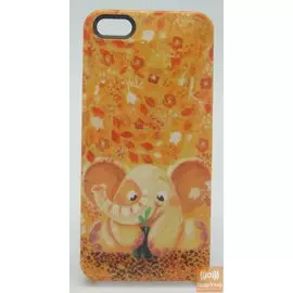 Накладка iPhone 5/5S оранжевая Слоник