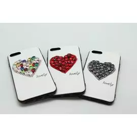 Накладка iPhone 7/8 4,7" Сердце со стразами