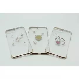 Накладка iPhone 7/8 Plus 5,5" золотистая со стразами Kingxbar