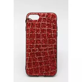 Накладка iPhone X 5,8" красная Sequins