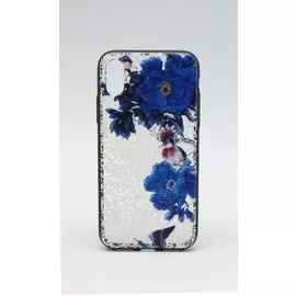 Накладка iPhone X 5,8" силиконовая Синие цветы