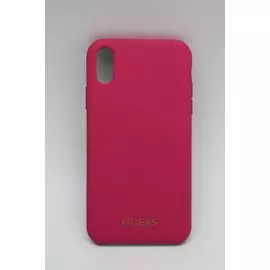 Накладка iPhone XS Max 6,5" Uniq Silicone collection Gold logo Hard Pink