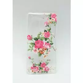 Накладка Nokia 6 силиконовая Цветы со стразами