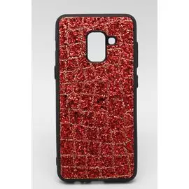 Накладка Samsung A730 Galaxy A8+ (2018) красная Sequins
