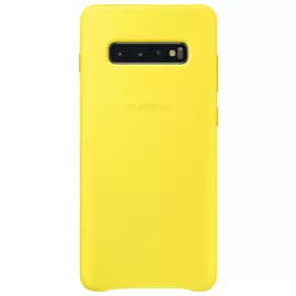 Накладка Samsung G975 Galaxy S10+ желтая Leather Cover Galaxy EF-VG975LYEGRU