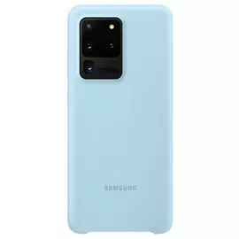 Накладка Samsung G988 Galaxy S20 Ultra голубая Silicone Cover EF-PG988TLEGRU