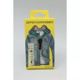 Наушники Activ Zipper с микрофоном голубые