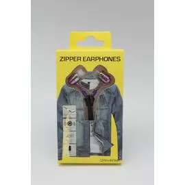 Наушники Activ Zipper с микрофоном пурпурные