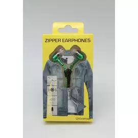 Наушники Activ Zipper с микрофоном зеленые