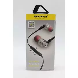 Наушники Awei ES10TY с микрофоном серые