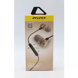 Наушники Awei ES-910TY с микрофоном золотые