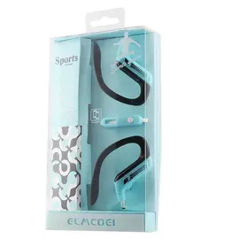 Наушники Elmcoei EV92 Sports с микрофоном черные с голубым