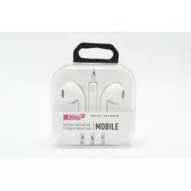 Наушники Partner Mobile с микрофоном белые