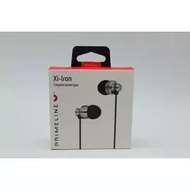 Наушники Prime Line Xi-Iron с микрофоном серебристые