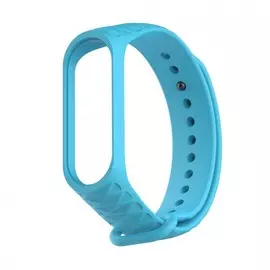 Ремешок Xiaomi MiBand 3 голубой рельеф