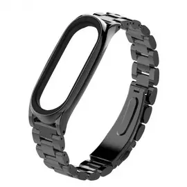 Ремешок Xiaomi MiBand 4 металлический блочный браслет черный