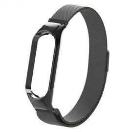 Ремешок Xiaomi MiBand 5 миланский браслет с магнитной застежкой черный