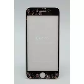 Стекло защитное iPhone 7 4,7" front 3D Kauaro черное со стразами