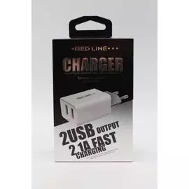 СЗУ 2 USB 2,1A Red Line Fast Charger белое