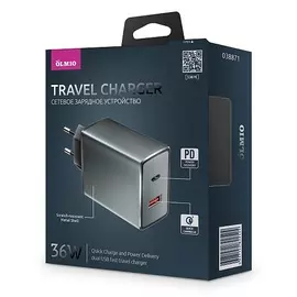 СЗУ 2 USB 6A Quick Charge 3.0 Power Delivery Olmio 36W