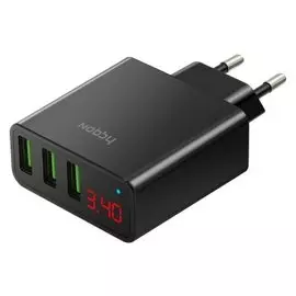СЗУ 3 USB 3.4A Nobby LED 34-20 черное